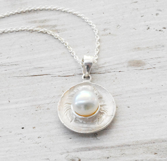 Mariage - Pearl Necklace, Sterling Silver Pendant on Chain, Solitaire Pearl Necklace, Dainty Bridal Jewelry, Bridesmaid Necklace, June Birthstone