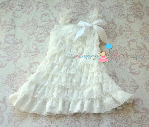 Hochzeit - Flower girl dress- baby girls dress, Victorian White Lace Dress, white lace dress,baby dress,Birthday dress,baptism dress,christening, girls