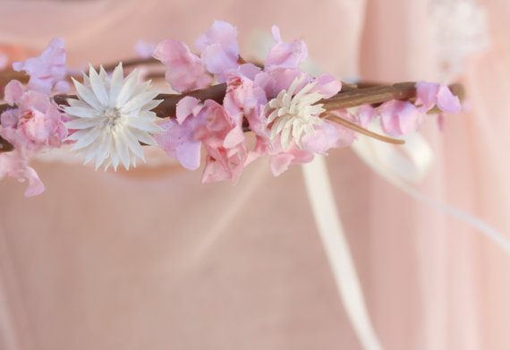 زفاف - Flower crown, rustic head wreath, wedding headband, bridal hair, wedding crown