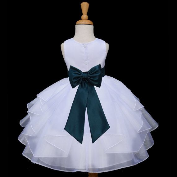 زفاف - 37 color sash choose White Flower Girl dress organza easter sash pageant wedding bridal  bridesmaid toddler 12-18m 2 4 6 6x 8 9 10 12 