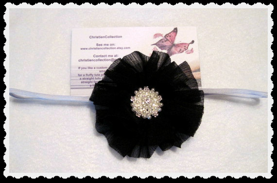 Wedding - Black and White Headband Baby headband Newborn Gift Custom Orders Welcome Wedding Accessories