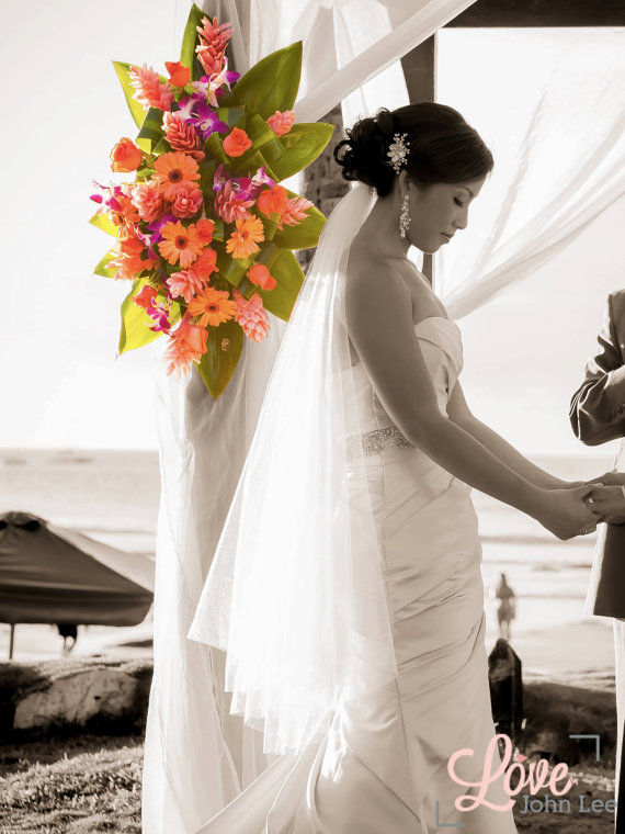 Wedding - 40 inches, 2 tier fingertip veil, circular/drop veil, bridal veil, wedding veil with blusher