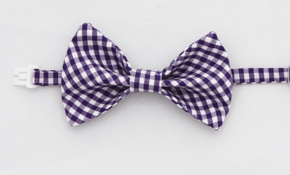 Hochzeit - Purple Gingham Bow tie - Infant, Toddler, Boys