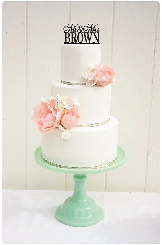 زفاف - Wedding Cake Topper Mr and Mrs Topper Design With YOUR Last Name