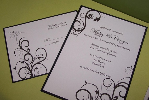 Wedding - Swirls wedding invitation SAMPLE