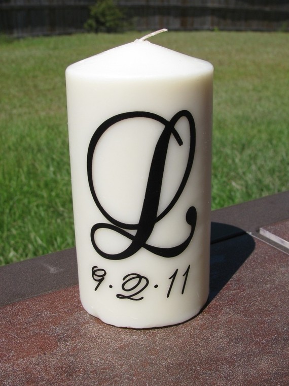 Свадьба - Monogrammed Candle - Unity Candle - Personalized Candle