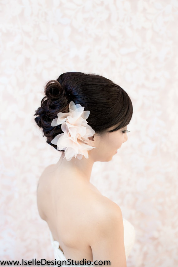 Wedding - Flower Hair comb, Blush flower Wedding, Bridal, Flower, Headpiece, hair accessory