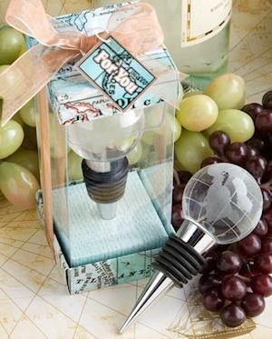 Mariage - Glass Globe Travel Themed Favor Bottle Stoppers