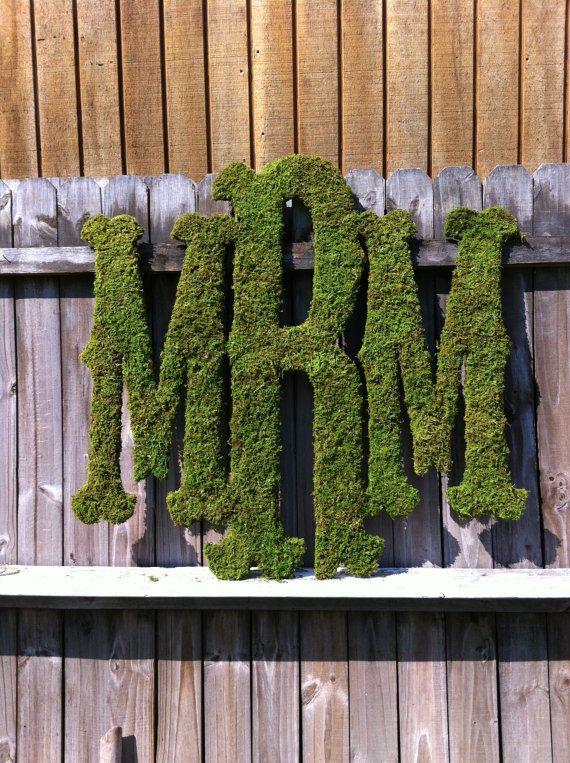 زفاف - Large Moss Monogram - Rustic Wedding - Monogram - Home Decor