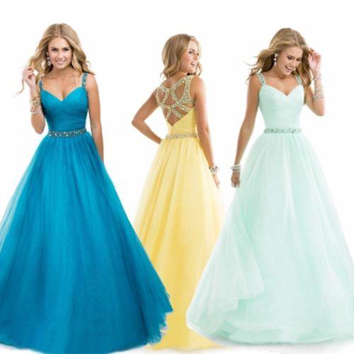 Wedding - Hot Selling Prom Dress 2015 Beaded A-line Color Tule Criss Cross Strap Sweep Pleated Evening Party Formal Ball Gown Special Occasion Dresses Online with $108.05/Piece on Hjklp88's Store 