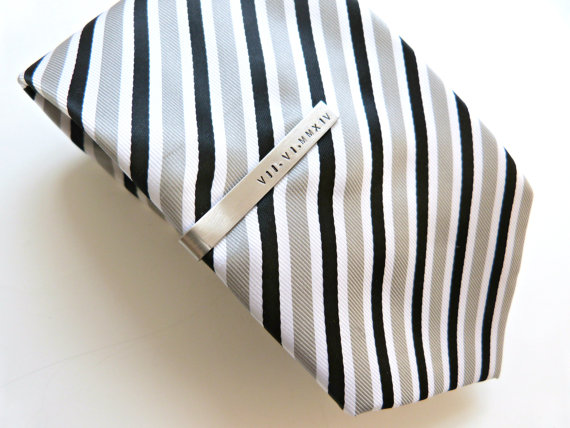 زفاف - Tie Clip Men's Personalized Tie Clip Custom Tie Bar Best Man gift Father of the Bride Gift Fathers Day Gift Anniversary Gift