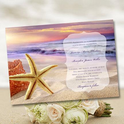 Свадьба - Printable Wedding Invitations "Tropical Beach" 