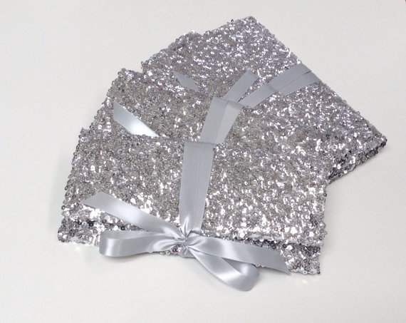 Wedding - Silver sequin clutches // bridesmaid clutch // wedding bags // the ALEXIS envelope bow clutch
