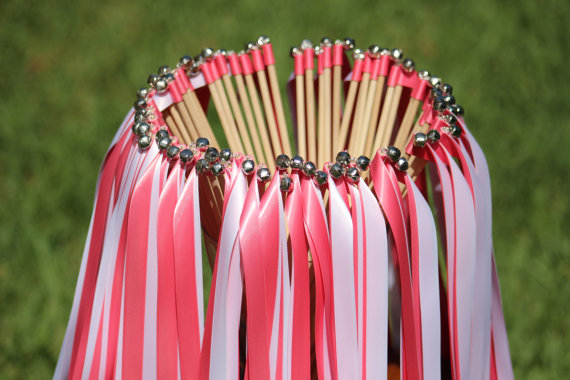 زفاف - 75 Double Ribbon Wands with bells - Party streamers - Party Decorations Wedding Decoration Ceremony
