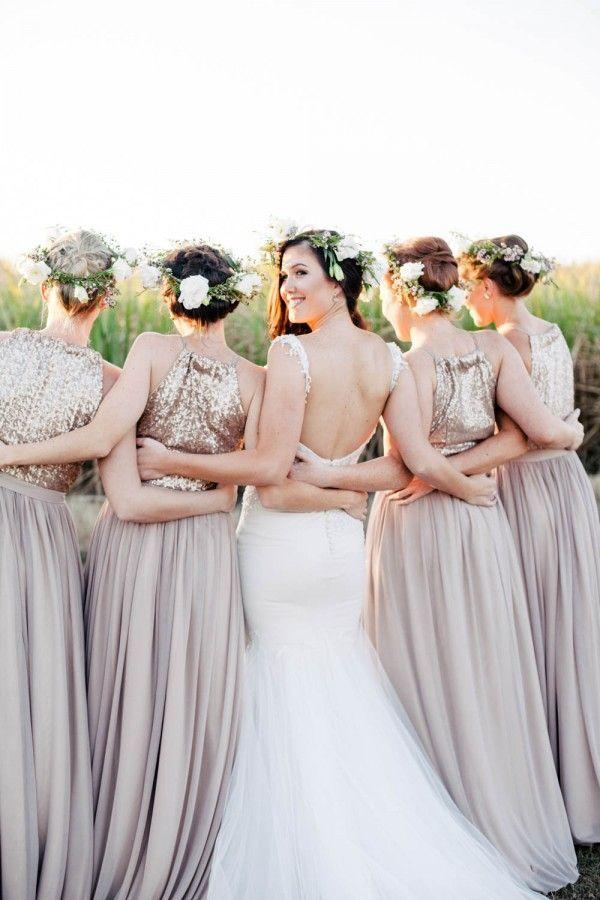 Hochzeit - 2015 Wedding Trends – Sequined And Metallic Bridesmaid Dresses