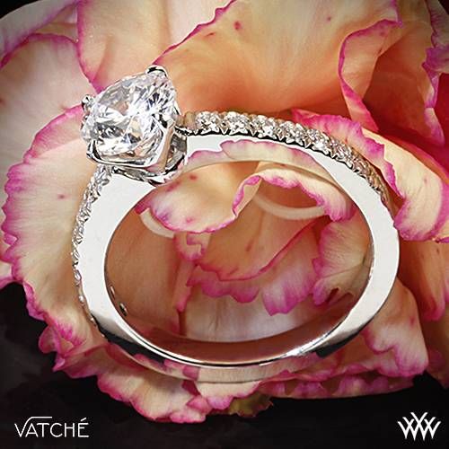 Hochzeit - 18k White Gold Vatche 1003 "5th Ave Pave" Diamond Engagement Ring