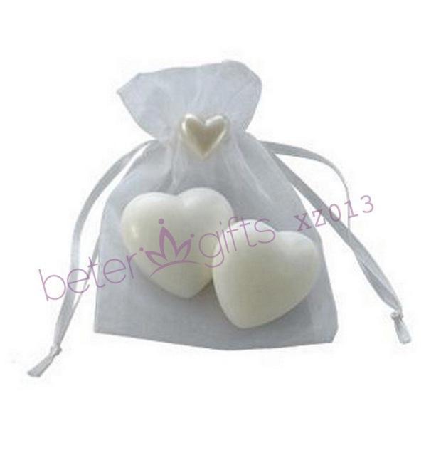 Mariage - Mini Heart Soap in Organza Bag (Set of 2) Bridal Shower Favors