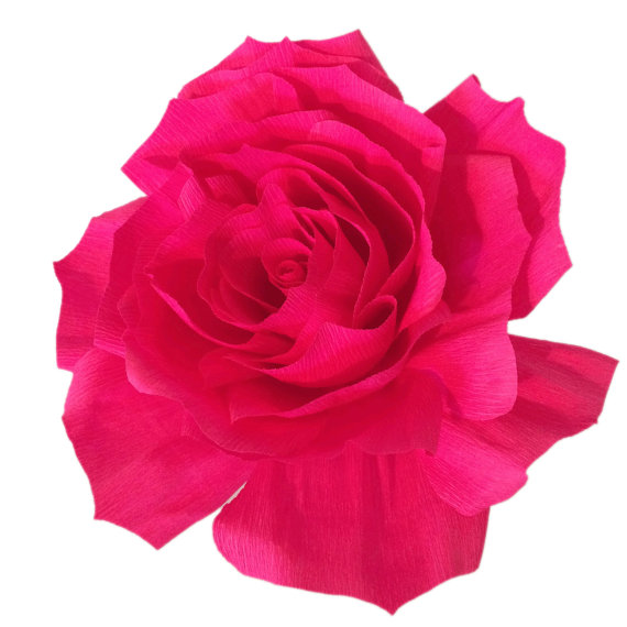 Wedding - Giant Paper Rose, Crepe paper Rose, Giant bouquet flower. Hot pink crepe paper Rose, Fake flowers, Baby shower decor, Big Bouquet flowers
