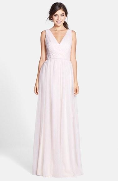 Mariage - ML Monique Lhuillier Bridesmaids Pleated Tulle Gown