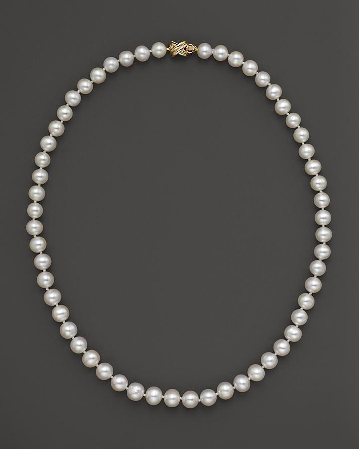 Wedding - Freshwater Pearl Strand Necklace, 8-9mm, 20"