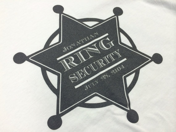 زفاف - Ring Bearer T-Shirt, Ring Security, Sheriff Badge, Will You Be My Ring Bearer, Bling Security, Ring Bearer Gift, Ring  - Personalized