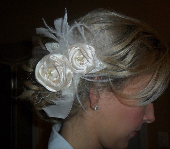 Wedding - Bridal Headpiece, Vintage style hair accessory, wedding accessory, bridal hairpiece, fascinator, bridal accessory, wedding hairpiece -CLAIRE