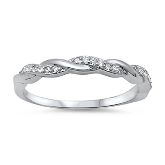 زفاف - Twisted Knot Wedding Engagement Anniversary Promise Fashion Ring Round Sparkling Brilliant Russian Diamond CZ Solid 925 Sterling Silver
