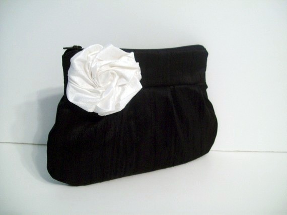 Hochzeit - Sophia w/ rose-Monogramming available, bridesmaids clutches, gifts, wedding party bags, wristlets, purses