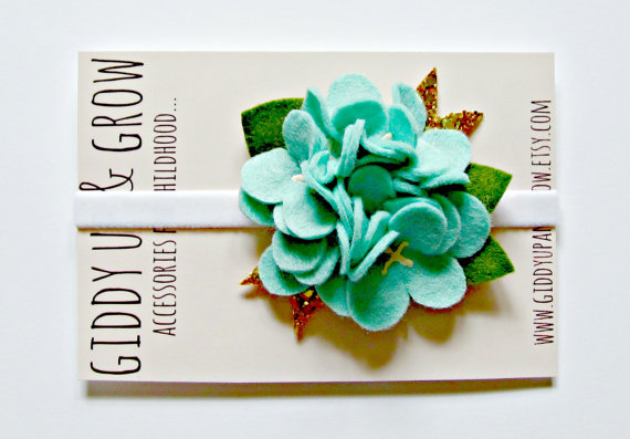 Wedding - Felt Flower Headband - Hydrangea Fower Headband, SUMMER WEDDING, Giddy Up and Grow