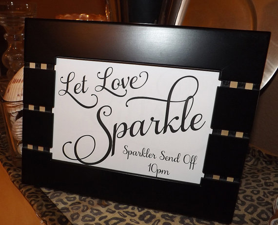 Mariage - Wedding Signs - Let Love Sparkle, Favors, Cards & Gifts, Reserved, Photo Booth, Reception Seating