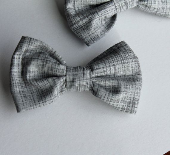 Mariage - Boys Bow tie in Charcoal Heath - Clip on - ring bearer attire