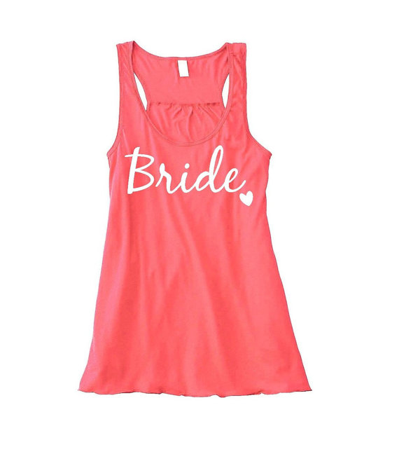 Mariage - Wifey Tank Top - Bridal Party Flowy Racerback Tank Top, Bride Shirt, Bridesmaid Shirts, Bachelorette Party Tank Tops, Maid of Honor Shirt