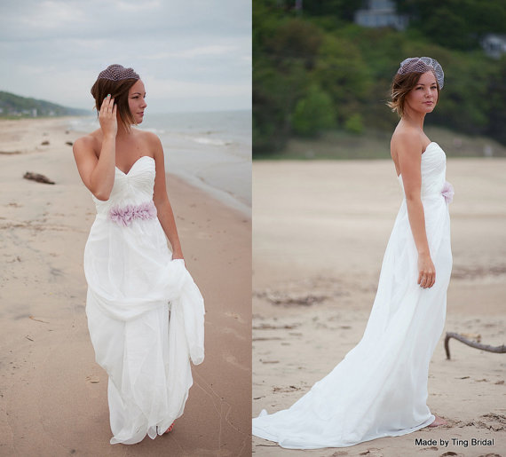 Hochzeit - Perfect Beach Dress-Custom wedding gown-sweetheart natrual waist A-line floor length