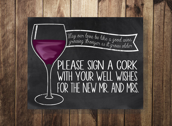 Hochzeit - Please Sign a Wine Cork Guest Book, Guest Book Sign, Cork Guest Book, Sign a Cork, Wedding Ceremony Printable Art- Instant Digital Download