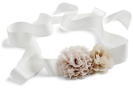 Свадьба - Neutral Flower Sash Belt