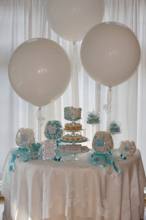Mariage - Elegant Tiffany Blue Candy Or Dessert Buffet Package. Customized Just For You. Great For Wedding Receptions, Bridal Showers And More