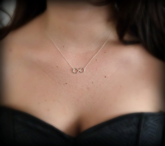 Wedding - Infinity Necklace Sterling Silver Bridesmaid Jewelry Girlfriend Gift Rose Gold Infinity Gold Infinity Mother of the Bride Gift