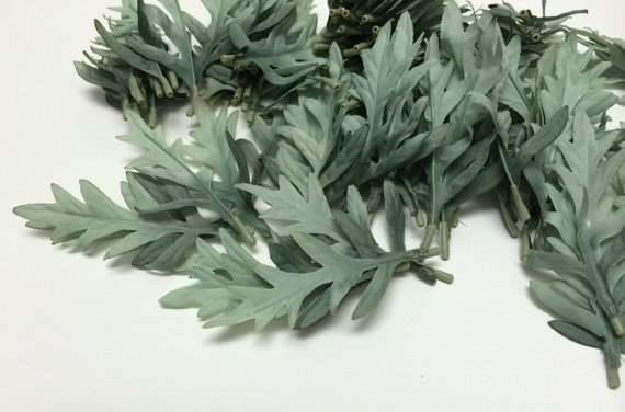 زفاف - Silk Flowers - Leaves - 100 Small Ombre Green Anemone Leaves - Artificial Leaves, Flower Crown, Halo
