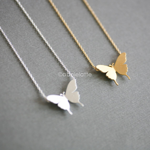 Hochzeit - Dainty Butterfly Necklace, Butterfly Necklace, Delicate Necklace, Minimalist Necklace, Butterfly Pendant Necklace, Bridesmaid Gift