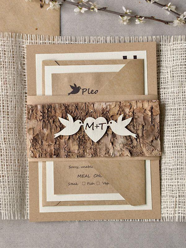 Wedding - TOP 30 Chic Rustic Wedding Invitations From Etsy