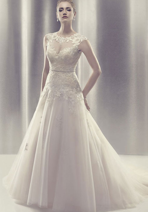 Mariage - chapel train tulle,lace high neck ball gown bow wedding dress - Cheap-dressuk.co.uk