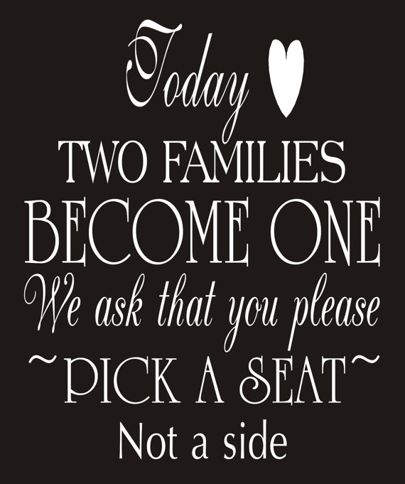 زفاف - TODAY Two FAMILIES Become One- Vertical Wedding Sign STENCIL- 3 Sizes available- Create Seating Wedding Signs!