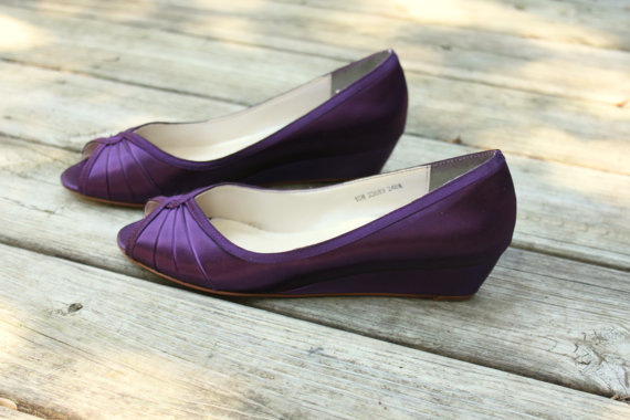 زفاف - Wedding Shoes Wedge Low heel -- 1 inch wedge shoes for Marlee Hendricks