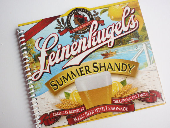 Свадьба - Beer Notebook Notepad WISCONSIN BEER Summer Shandy  Recycled Spiral Journal
