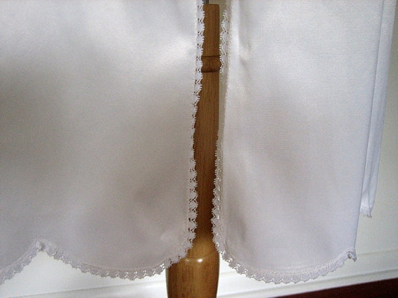 زفاف - Slip Vintage Lingerie Negligee Gown White Half Length Smooth Long Lace Kick Slit Wedding Bridal White