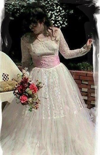 Hochzeit - SALE Vintage Wedding Dress, Altered Couture Wedding Dress, 1950s Wedding Dress, Fantasy Wedding, Cupcake Wedding Gown, Bertha Louise Designs
