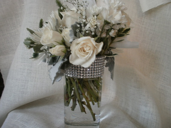 زفاف - Centerpiece Vases Set of  10 Bridesmaid bouquet vase Wedding Bling Bridal Shower Fairytale Wedding Fairytale Shower
