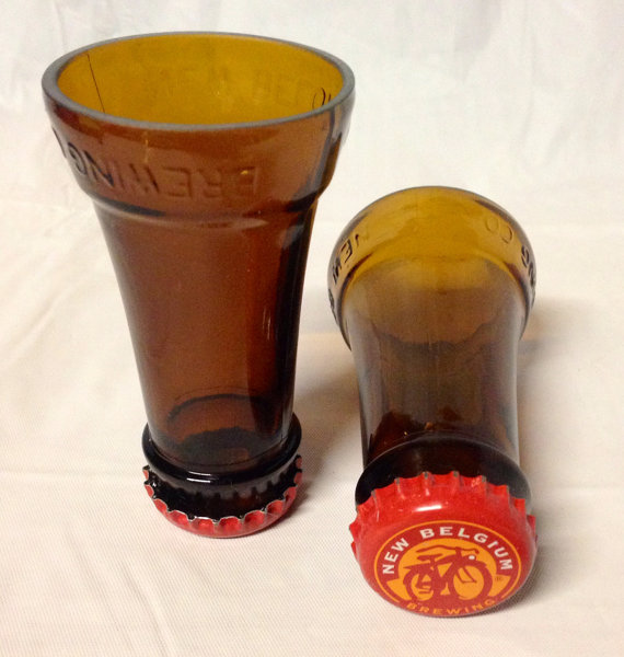 زفاف - Fat Tire Beer Bottle Shot Glasses. Recycled Glass Bottles. Man Cave. For Him. Groomsmen Gift.