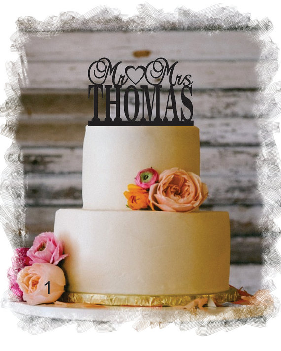 زفاف - Wedding Cake Topper - Mr and Mrs Personalized Acrylic Cake Topper With Your Last Name - Special Custom Unique Cake Topper