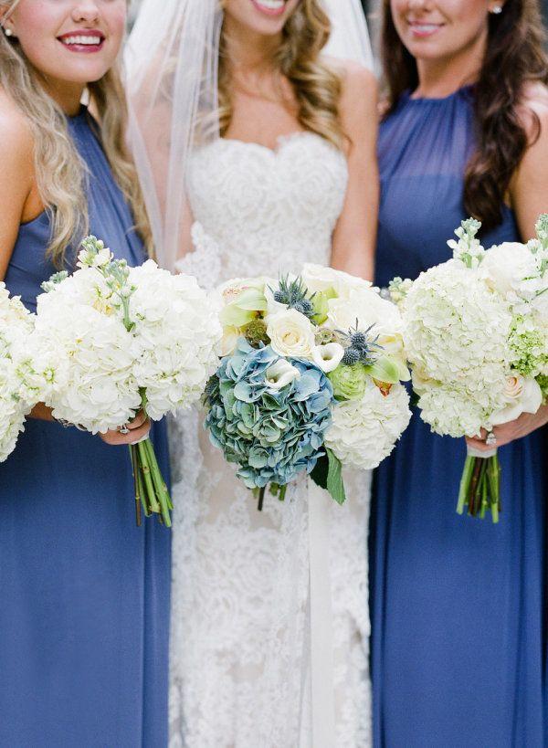 Свадьба - Bridesmaids In Cornflower Blue